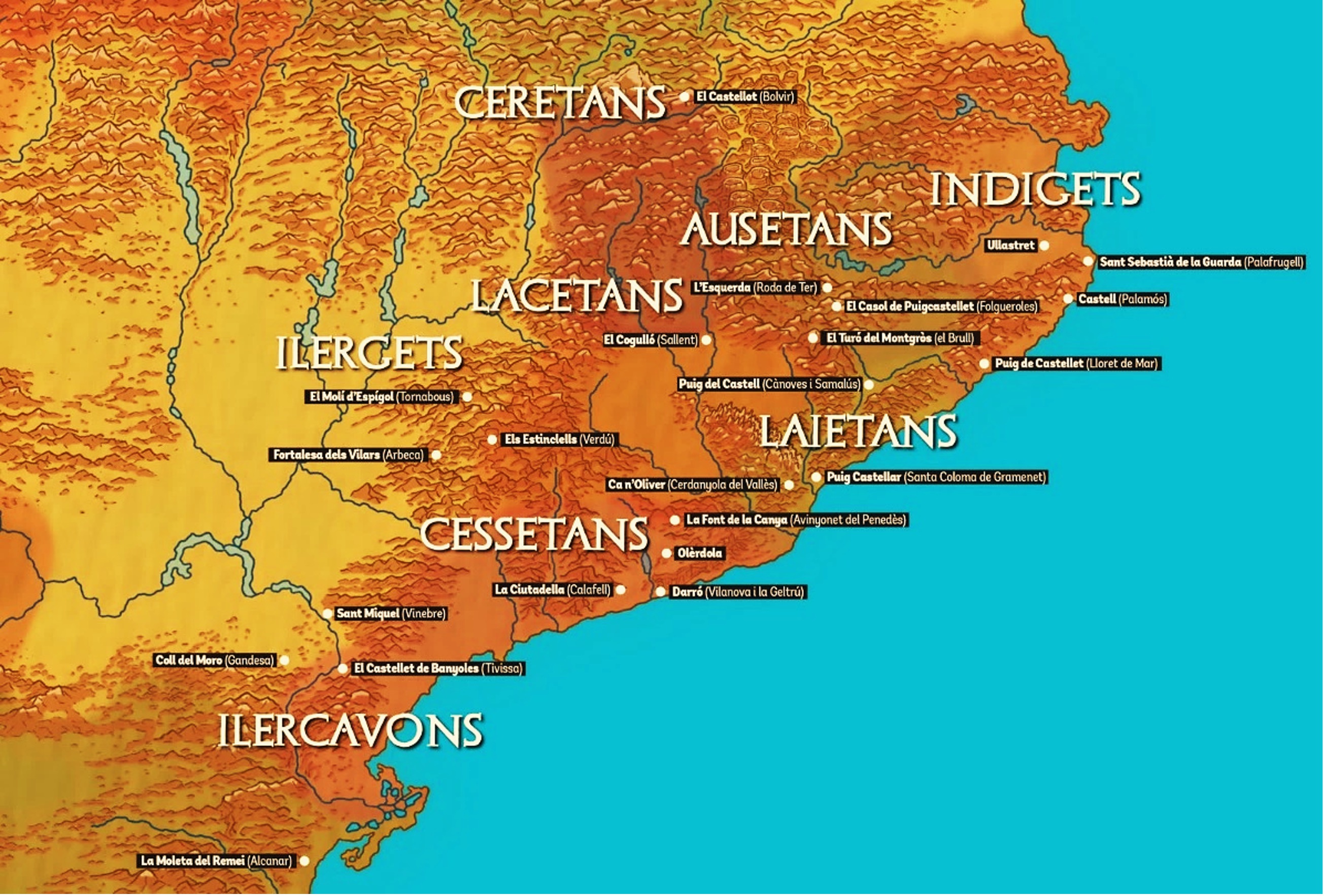 Fig. 1. Mapa dels pobles ibers de Catalunya